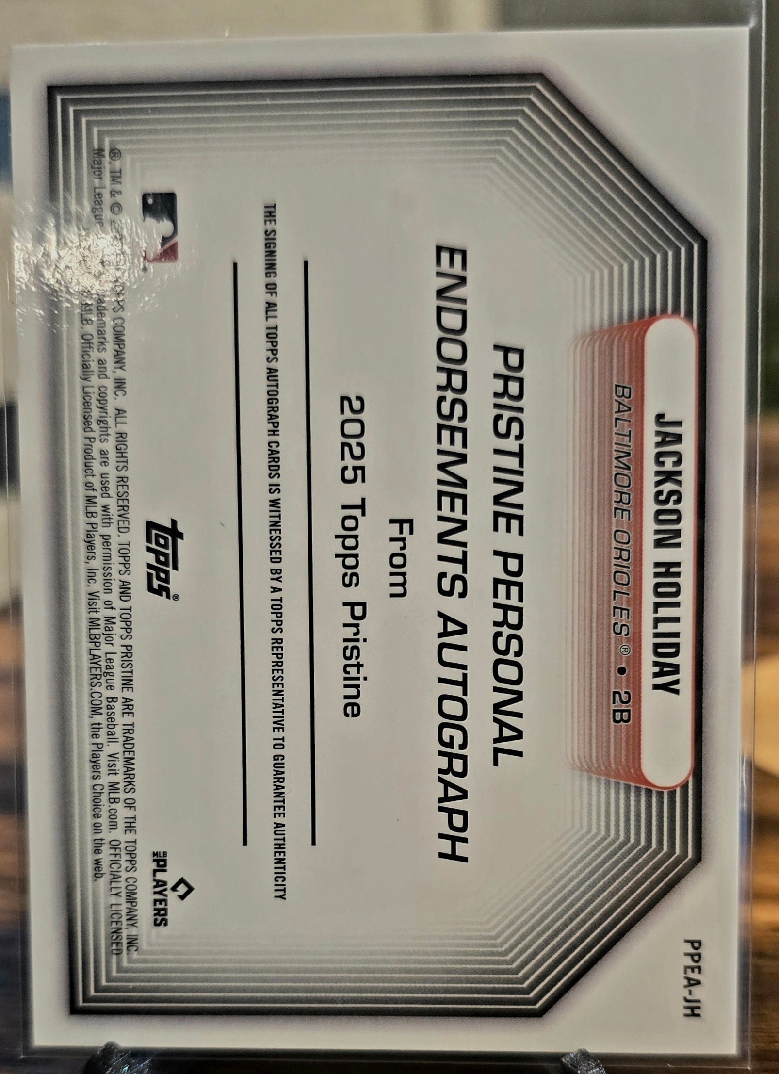 2025 Topps Pristine Jackson Holliday Personal Endorsements Autograph 5/5 Red!