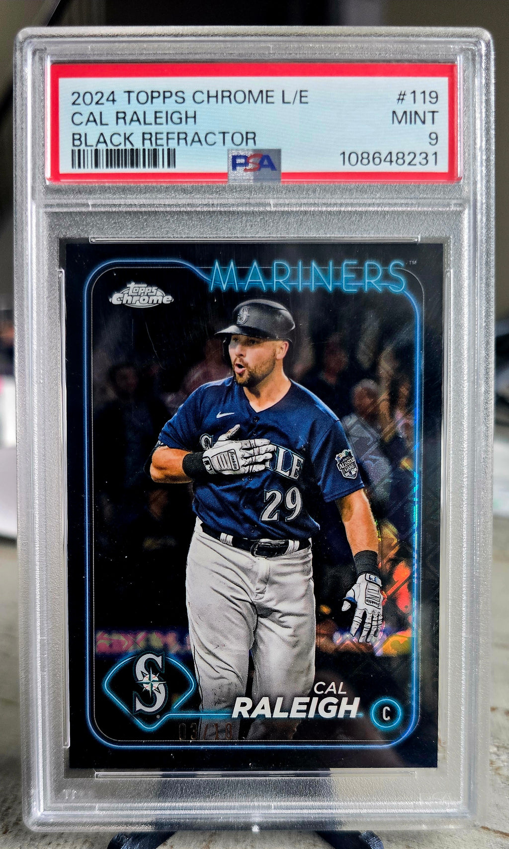 2024 Topps Chrome LogoFractor - Cal Raleigh - Black Refractor 03/10!!