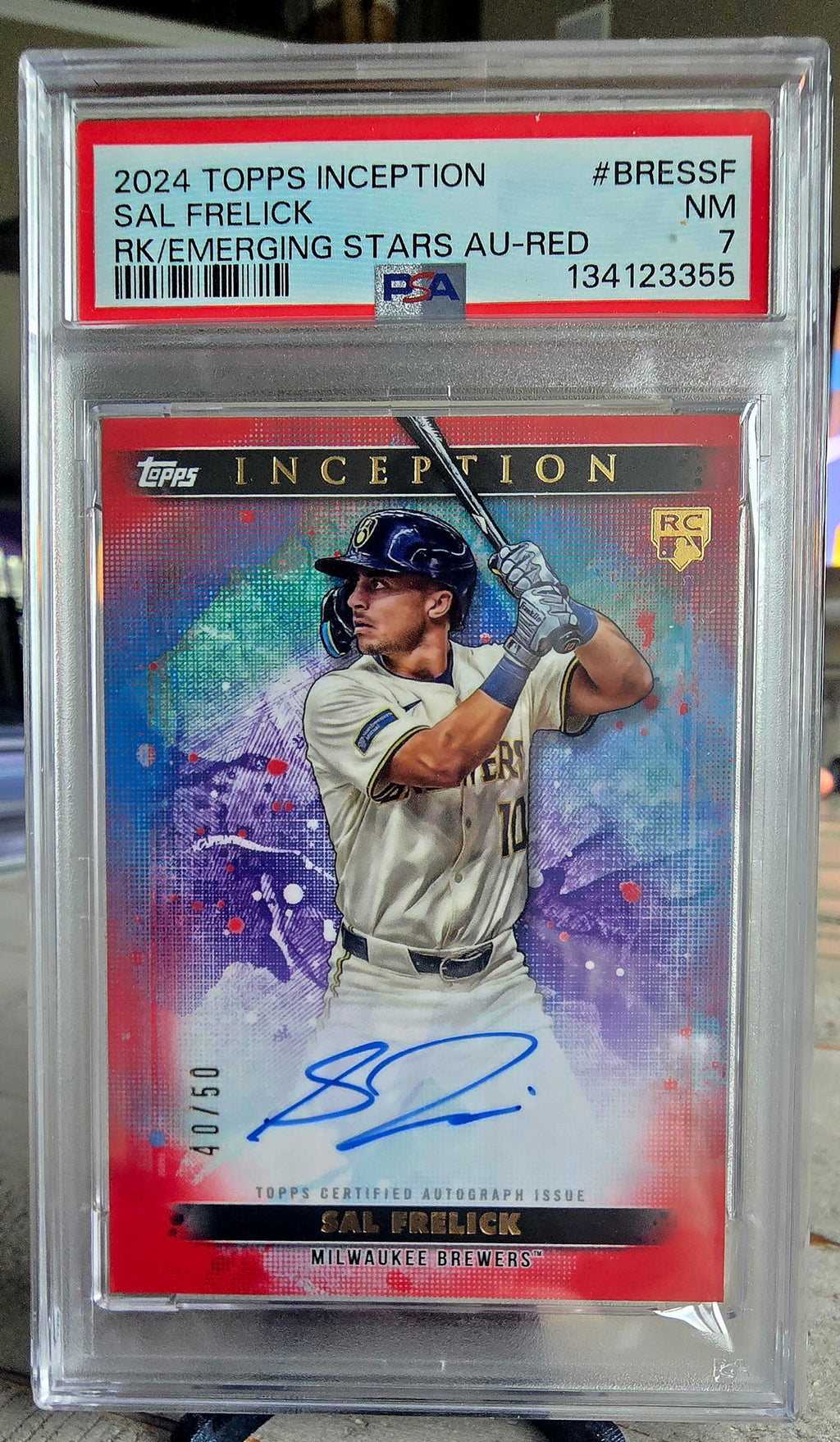 2024 Topps Inception - Sal Frelick Auto - 40/50 - Emerging Stars Red