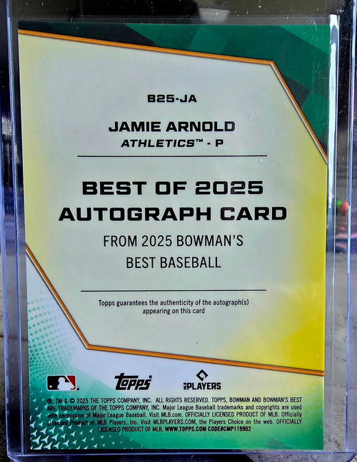 2025 Bowman Best - Jamie Arnold Autograph - Base Autograph Card #B25-JA