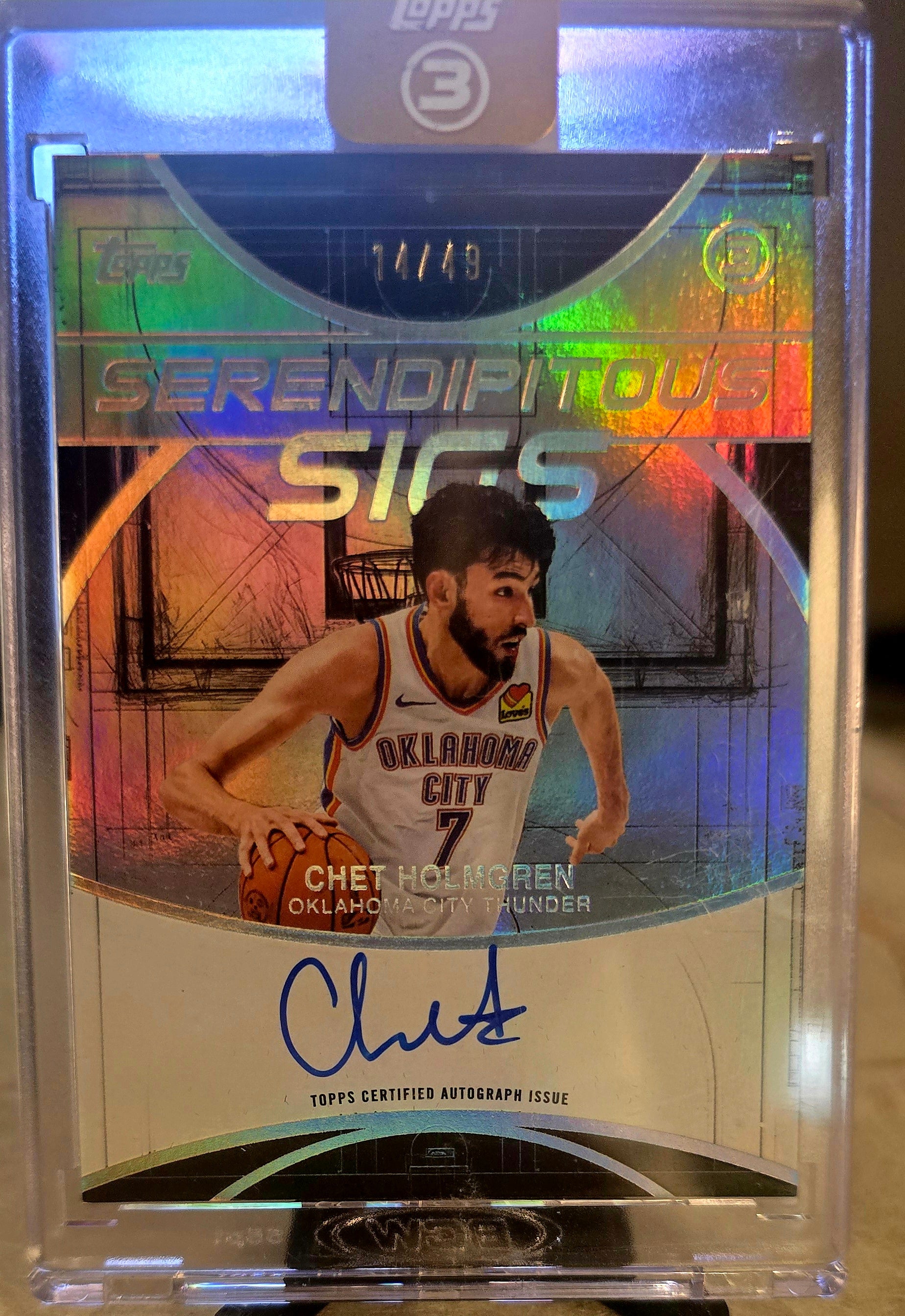 2025-26 Topps Three - Chet Holmgren - Serendipitous Sigs Auto 14/49