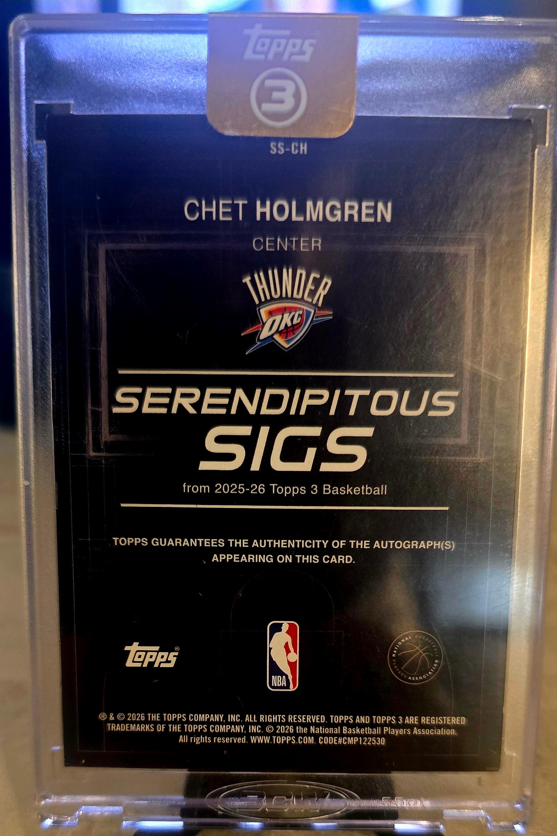 2025-26 Topps Three - Chet Holmgren - Serendipitous Sigs Auto 14/49